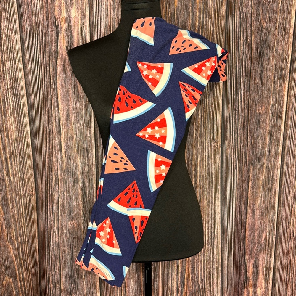 LuLaRoe OS Americana / July 4th / Watermelon Leggings